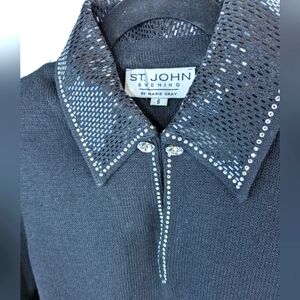 St. John Black Dress with Silver Accents